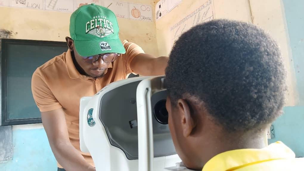 Eye health screening at Simooya Village Clinic