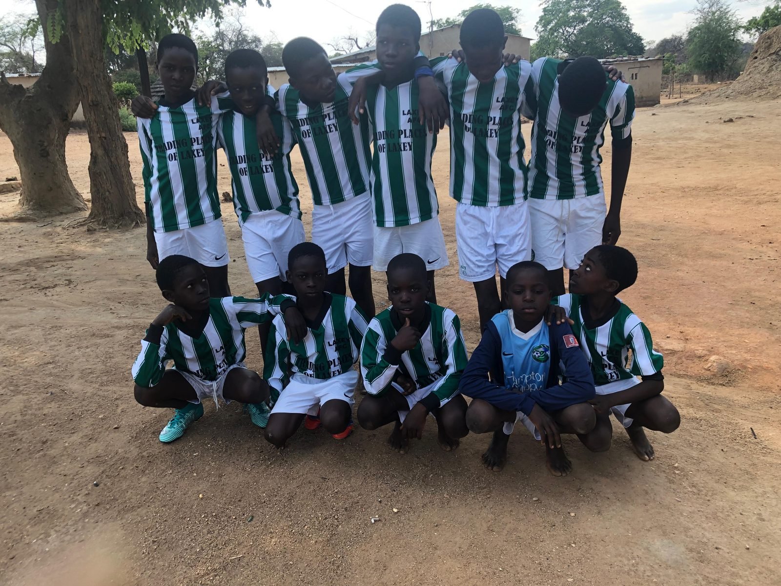 Simooya youth football team in donated kits