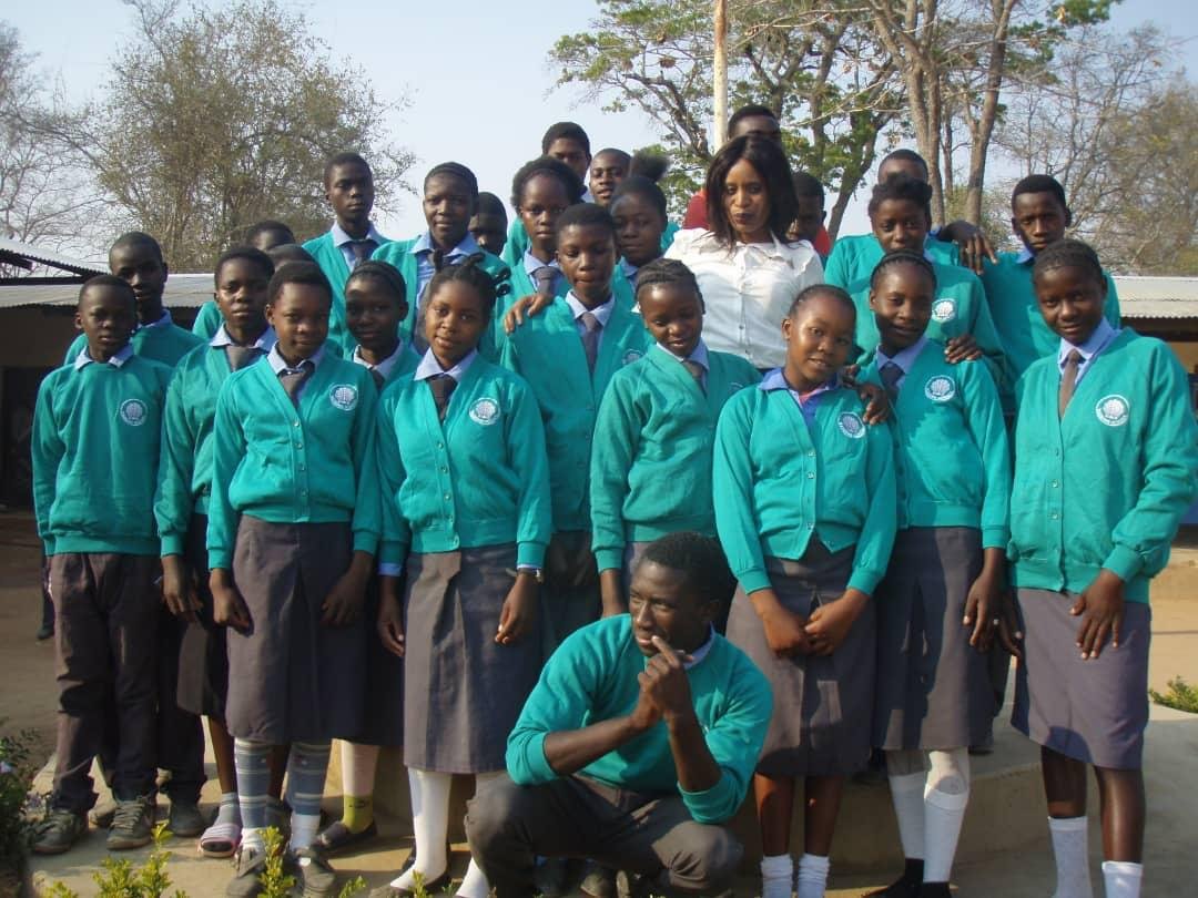 Secondary school students in Simooya in their school uniforms