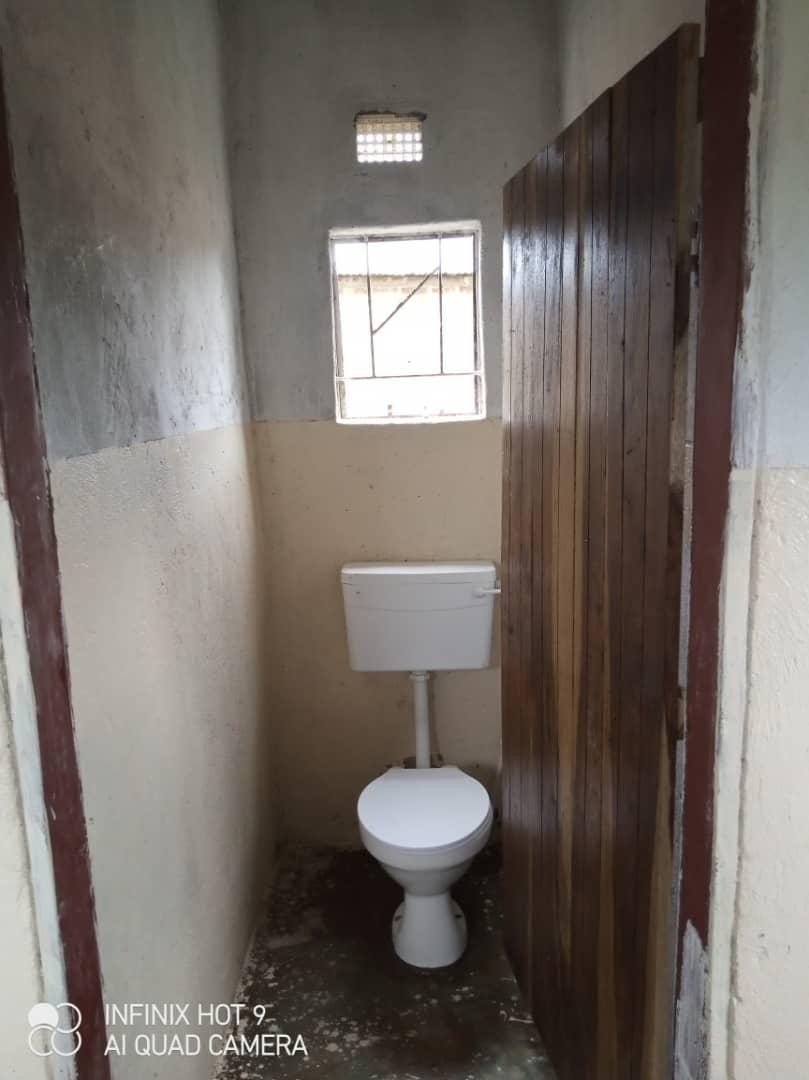 A completed waterborne toilet at Simooya Community Primary School
